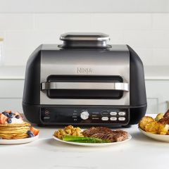 Ninja AG651UK Foodi MAX PRO Health Grill Flat Plate + Air Fryer - Black