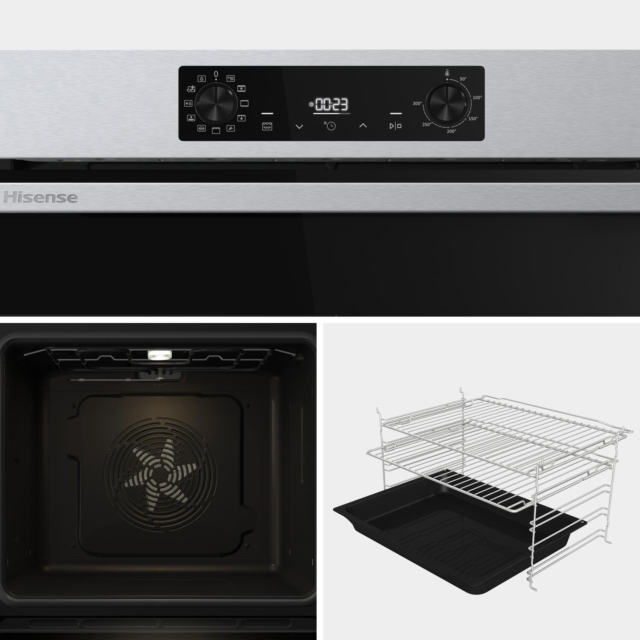 Hisense BI622AXPGUK Built In Electric Oven 59.5cm Black Steel
