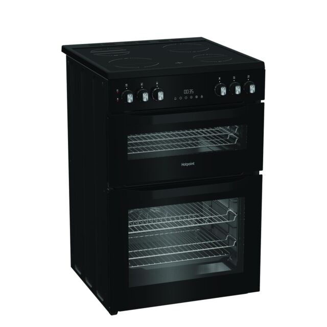 Hotpoint HDE6VDC2B1 60cm Double Oven Electric Cooker - Black