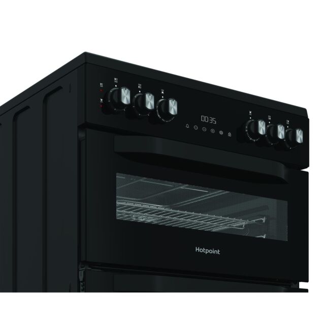 Hotpoint HDE6VDC2B1 60cm Double Oven Electric Cooker - Black