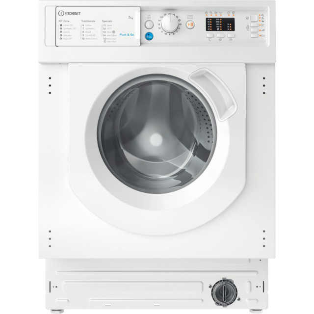 Indesit BIWMIL71252UKN 7kg 1200 Spin Integrated Washing Machine - White
