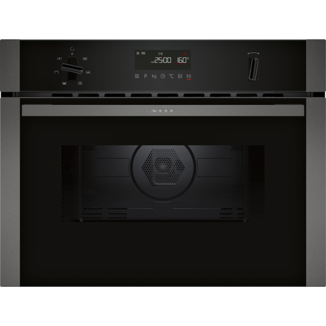 Neff C1AMG84G0B 44 Litres Built In Microwave Oven with Hot Air - Black with Graphite Trim
