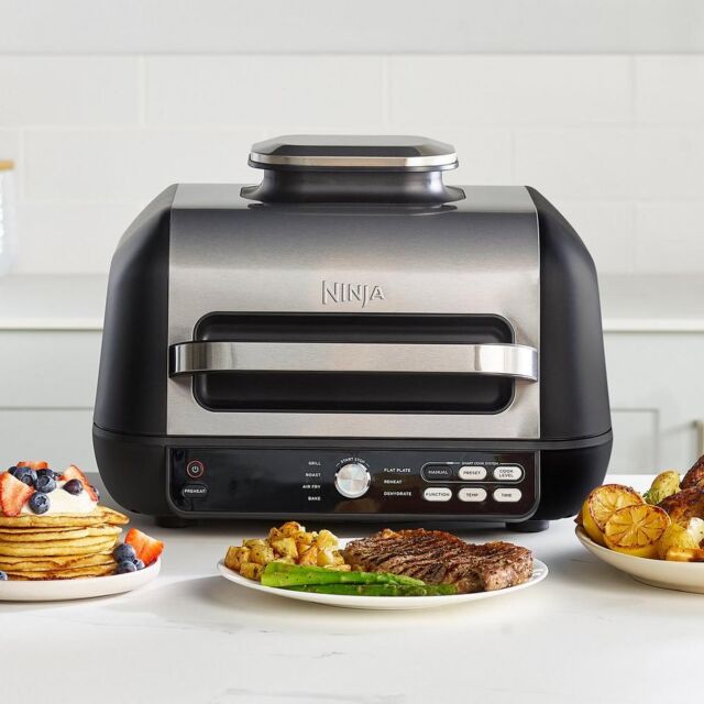 Ninja AG651UK Foodi MAX PRO Health Grill Flat Plate + Air Fryer - Black