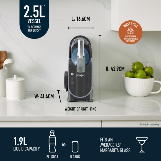 Ninja FS301UK SLUSHi Frozen Drink Maker - Arctic Blue- Grey