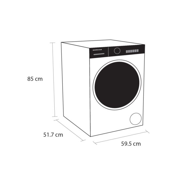 Schonhaus WMSF01814AW 8kg 1400 Spin Washing Machine - White