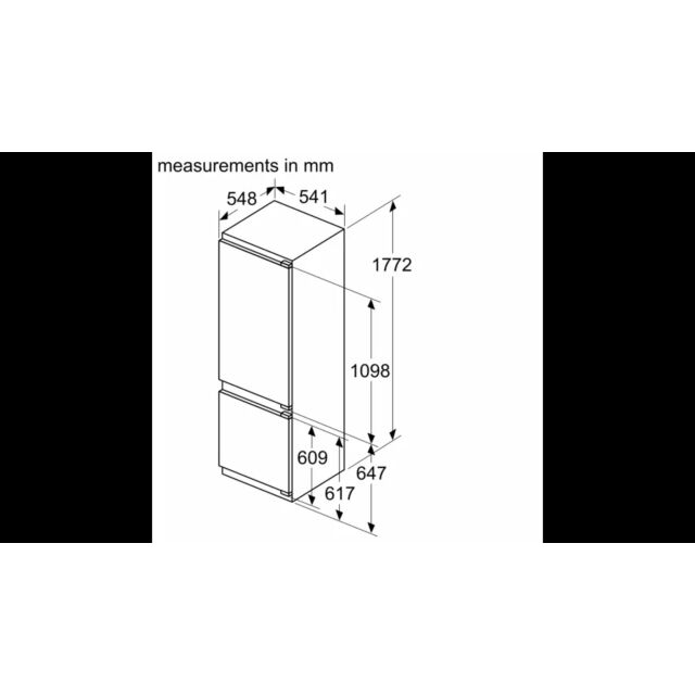 Siemens KI87VVFE0G 54.1cm 70/30 Integrated Fridge Freezer
