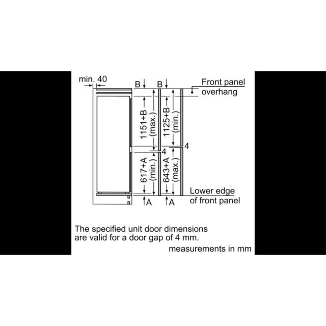 Siemens KI87VVFE0G 54.1cm 70/30 Integrated Fridge Freezer